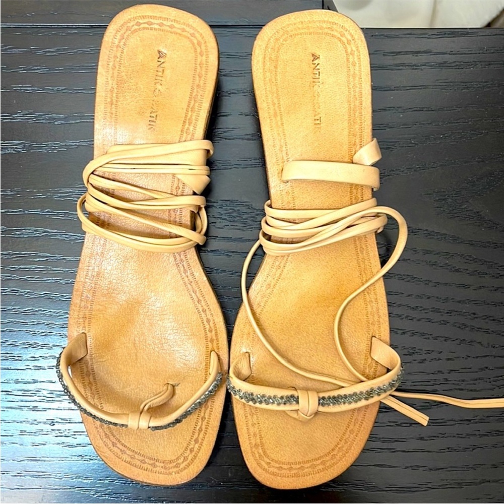 Antik Batik Low Heel Strappy Embellished Sandals